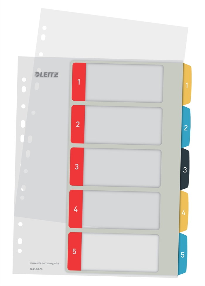 Leitz Registro impressível PP A4+ 1-5 Cores aconchegantes