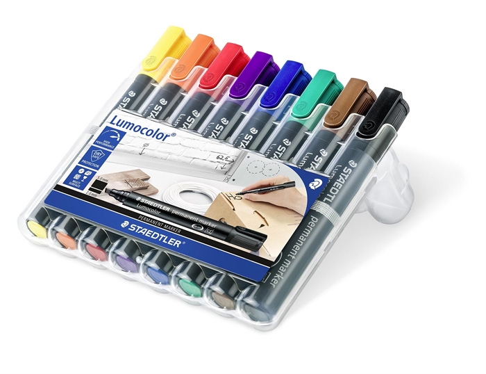 Staedtler Marker Lumocolor Perm oblique 2-5mm assorted (8)