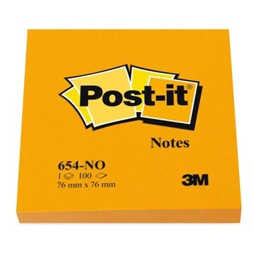 Notas adesivas 3M Post-it 76 x 76 mm, laranja