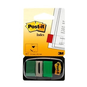 3M Post-it Index Tabs 25.4 x 43.2 mm, green