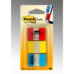 3M Post-it Indexfaner 25,4x38,1 Cores fortes - pacote com 3 unidades