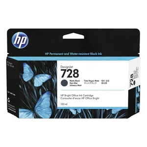 HP 728 130 ml Cartucho de tinta preto fosco DesignJet