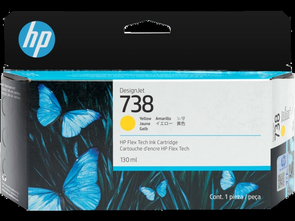 HP 738 130 ml Cartucho de Tinta Amarela DesignJet