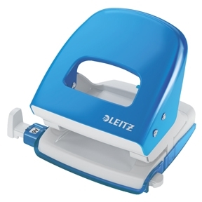 Leitz Hulapparat 5008 de 2 furos, capacidade para 30 folhas, cor azul claro.