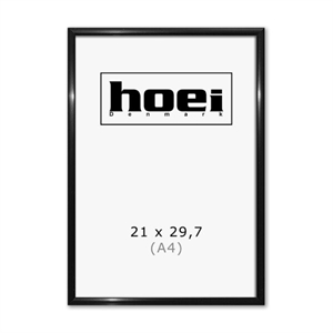 Moldura de alumínio preta 21 x 29,7 cm PLEXI - ( A4 )