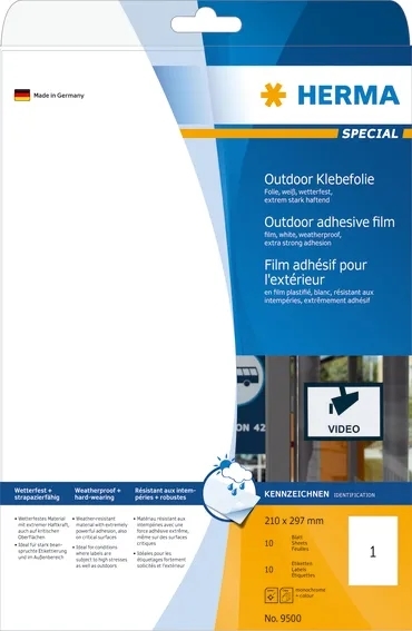 HERMA filme de etiquetas extra forte 210 x 297 mm, 10 unidades.