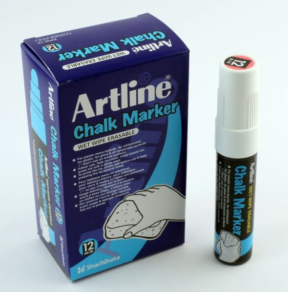 Artline Marcador de Giz 12.0mm ponta branca