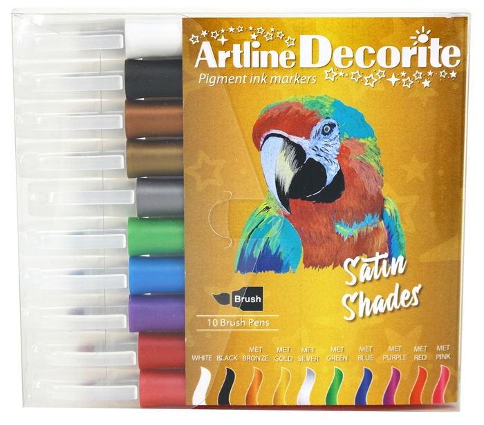 Artline Decorite pincel metálico conjunto de 10 peças