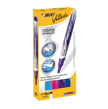 Bic Whiteboard Marker Velleda Fashion 4/pçs.