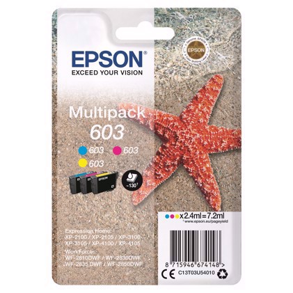 Epson T03U Multipack, cartucho de tinta 603 de 3 cores.