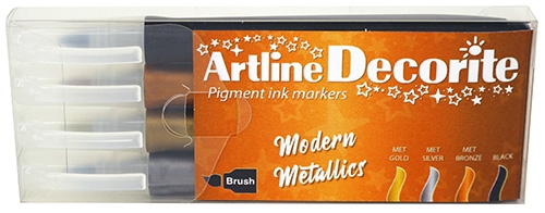 Artline Decorite brush Conjunto moderno metálico de 4 peças