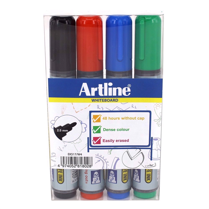 Artline Marcador de Quadro Branco 517 Conjunto de 4 peças