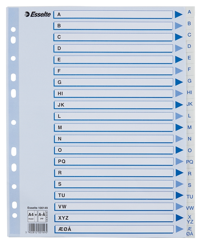 Esselte Registro PP A4 Maxi de A a Å branco