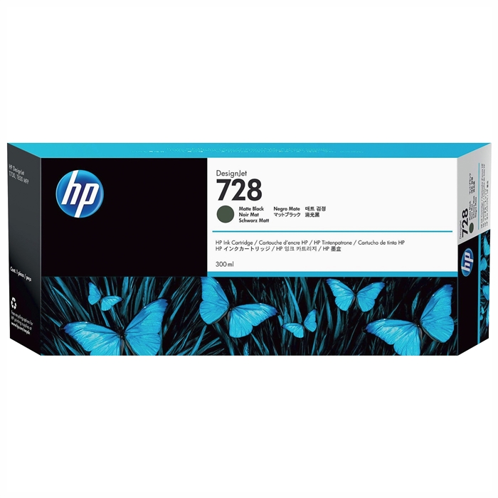 HP 728 300 ml cartucho de tinta preta fosca DesignJet