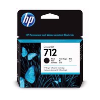 Cartucho de tinta preta HP 712 de 80 ml para DesignJet