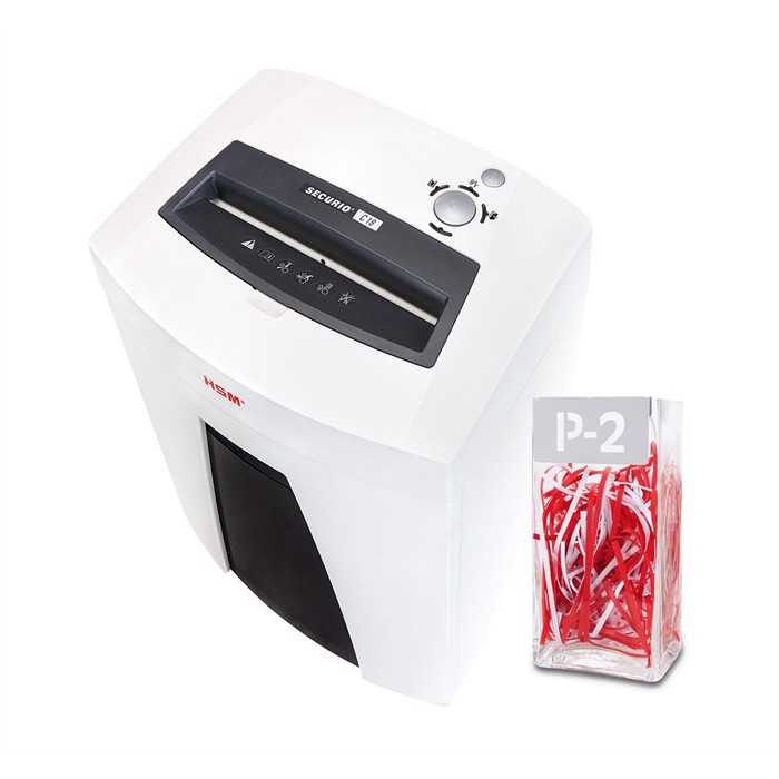 HSM Securio shredder C18 P2 corta em tiras de 3,9 mm.