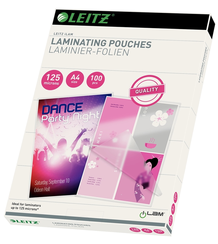 Leitz Laminating Pouch glossy 125mic A4 (100)