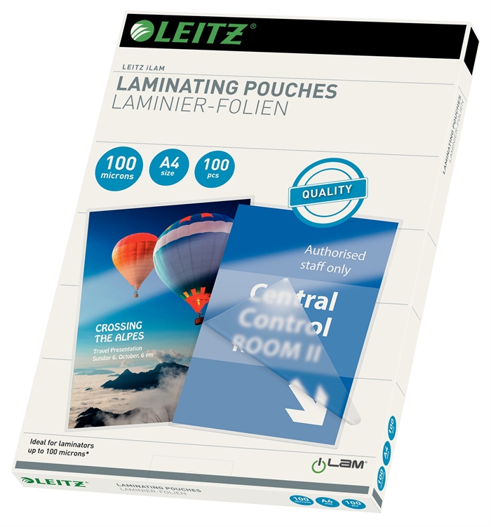 Leitz Pouch de laminação brilhante 100 micras A4 (100)