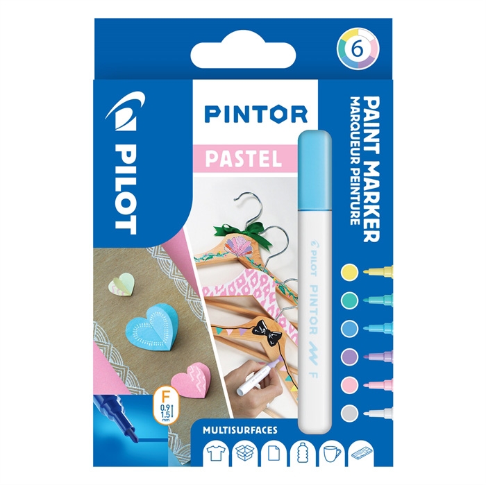 Caneta marcadora Pilot Pintor Fina Mistura de Pastel 1.0 ass (6)