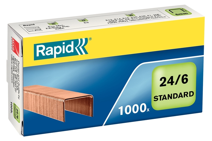 Rapid Agrafos 24/6 de cobre (1000)