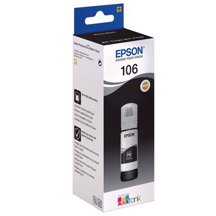 Epson T106 EcoTank Frasco de Tinta Fotográfica Preto