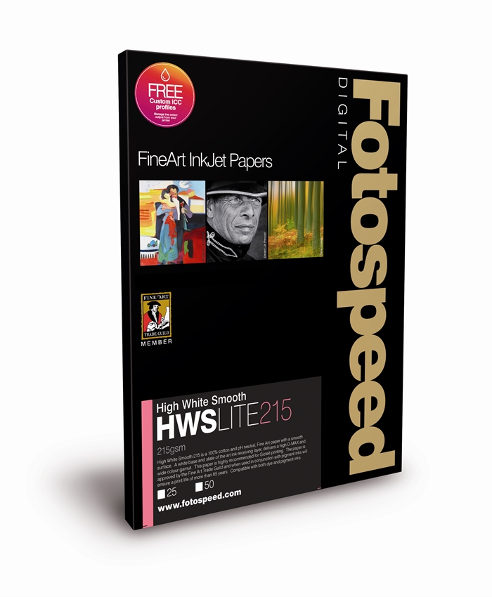 Fotospeed High White Smooth LITE 215 g/m² - A3, 25 folhas 