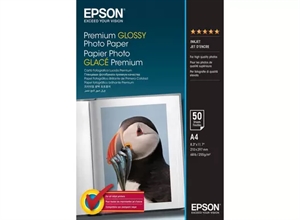 Papel Fotográfico Brilhante Premium Epson 255 g/m² - A4 - 50 folhas