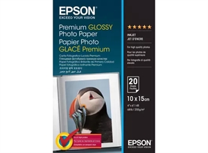 Papel Fotográfico Brilhante Premium Epson 255 g/m² - 10x15cm - 20 folhas