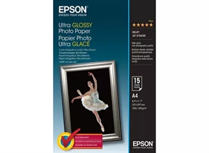 Epson Papel Fotográfico Ultra Brilhante 300 g/m² - A4 - 15 folhas