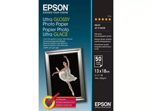 Papel Fotográfico Epson Ultra Glossy 300 g/m² - 13x18cm - 50 folhas