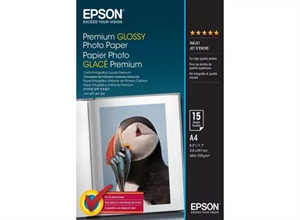 Epson Papéis Fotográficos Premium Glossy 255 g/m² - A4 - 15 folhas